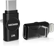 NEEWER LM4 USB Type C OTG Adapter Set (2 Pack), USB C to USB C + USBC to iOS for iPhone iPad Android Phone NEEWER CM28 Pro CM28 Ultra CM28 Wireless Mic Use While Charge, Not for PD Fast Charging