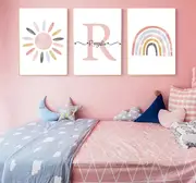 [Namly Design] Posters - Sun and Rainbow / Personalised / Set of 3