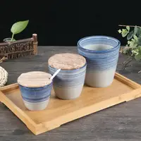 在飛比找樂天市場購物網優惠-日式創意復古陶瓷調味小醬缸小缸杯家用單個調味罐五谷雜糧儲物罐