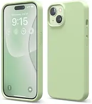 elago Liquid Silicone Case Compatible with iPhone 15 Case, Premium Silicone, Full Body Protective Cover [4 Layer Shockproof Structure], Anti-Scratch Soft Microfiber Lining (Pastel Green)