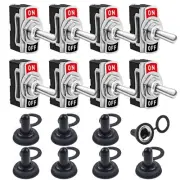 Toggle Switch, SPST 2 Pin Waterproof 12V 20A, Heavy Duty ON Off Switch, 8-Pack