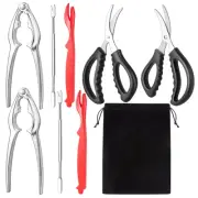 Seafood Cracker Tool Set With Lobster Sheller Stainless Steel Crab Crackers C...