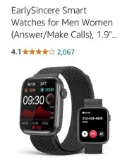Smart Watches, Calls Heart Rate Blood Oxygen Sleep MonitorWaterproof Android iOS