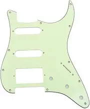 Musiclily HSS 11 Hole Guitar Strat Pickguard for Fender USA/Mexican Made Standard Stratocaster Modern Style, 3Ply Mint