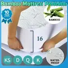Waterproof Bamboo Mattress Protector Cooling Fitted Cover Double Queen King Bed