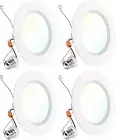 Sunco 4 Pack LED Recessed 6" High Brightness 1700 LM Selectable CCT Installation