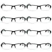 8 Pack Mens Half Frame Blue Light Blocking Reading Glasses Spring Hinge Readers