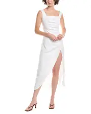 JL LUXE Linen-Blend Maxi Dress