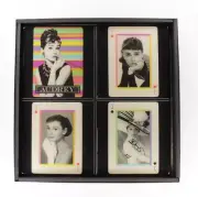 Audrey Hepburn Collector Card Drink Coaster Set 4 Coasters - Handmade