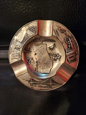 California, Vintage Metal Ash Tray, Neat Pictures