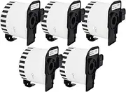 Veson - 5 Rolls White DK-22223 DK22223 Continuous Labels Compatible with Brother Address Label Rolls, 50 mm x 30.48 m Shipping Labels for Brother P-Touch QL-500 570 600 700 710W 720 QL-800 810W 820
