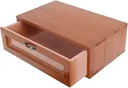 Gadpiparty Monitor Stand Riser with Drawer Multi Function Storage Box for Desk Organization Retro Style Dresser Cosmetic Box for Home Office Use