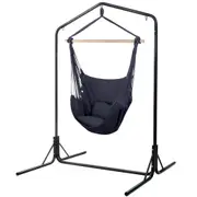 Outdoor Hanging Hammock Pillow Chair with Stand - Grey