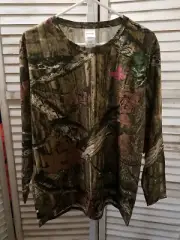 Mossy Oak Womens Shirt Size XL Camouflage Long Sleeve Break Up Infinity Outdoor