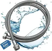 [Lichtblau] Kink-Resistant Stainless Steel Aquastop Extension I 8.0 m I Connection 3/4 Inch Washing Machine Dishwasher I Reinforced Hose Straight/Straight Including Seal I Universal Use