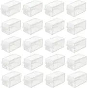 50Pcs Boxes Lace Candy Box Candy Storage containers Cube Chocolate containers Baby Shower Crystal Storage Cases Acrylic Display Candy containers for Gifts PVC pp Gift Bag White