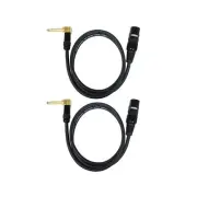 Audio2000's C14006BP2 6Ft 1/4" TRS Right Angle to XLR Male Cable (2 Pack)