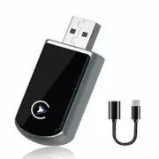 2 in 1 Wireless CarPlay Android Auto Adapter USB A to C,Plug Play Wireless Carplay Adapter for iOS 10+,Android 11+ for Cars from 2014
