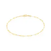 Zamel's 9ct Yellow Gold 19cm Paperclip Bracelet Elegant Women's Jewellery