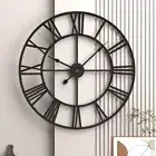 60CM 3D Roman Numeral Wall Clock – Silent Retro Metal Iron Nordic Living Room