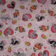 1 Yard Looney Tunes VIP Cranston Fabric Hearts Pepe Le Pew Bugs Bunny Tweety