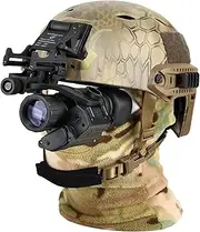 Monocular Night Vision Scope Military Grade Digital Night Vision Goggle PVS-14 Device Head-Mounted IR Night Vision Telescope for Hunting, Clear,White,Black