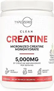 Type Zero Creatine Monohydrate Powder 500 Grams, Tropical Punch Flavored - Gluten-Free