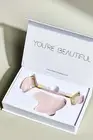 organic to green Crystal Roller + Gua Sha Set - Skin Detox - Rose Quartz
