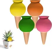 Terracotta Self Watering Devices, Premium Self Watering Spikes, Upgraded Planter Insert Device, Professional Garden Automatic Plant Accessories 4 Packs (Clay Pots)