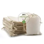 Muslin Drawstring Cotton Bags - 50 Pcs, 4x6 Inch - Organic Fabric Sachets for...
