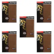 5x 10pc BCW Pro-Pages Side Loading 9-Pocket Double Pages Trading Card Brown
