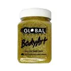 Global Colours Gold Glitter Face Body Gel 200ml Jar Festival Dance Sparkle