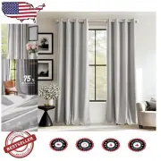 Luxury Light Gray Velvet Curtains | 84” x 52” Room Darkening Drapes (2 Panels)