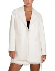[Belle & Bloom] Young Blood Frayed Edge Blazer in Cream