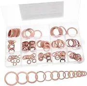Generic 150pcs Copper Sealing Gasket Crush Washers Oil Rings Flat Washer Golden Copper