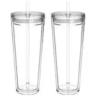 24oz Tumbler with Lid and Straw, Leak Proof and Double Wall Insulated Reusabl...