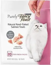 Purina Fancy Feast Purely Natural Hand-Flaked Salmon Cat Treat 1.06 oz. Pouch 5-Count