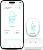 Pro Smart Baby Breathing Monitor - Tracks Baby'S Breathing, Temperature, Rollove