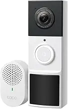 TP-Link Tapo Smart Battery Video Doorbell, Home Security System, 2K, 160° FOV, Flexible, Head-to-Toe,Two-Way Video, AI Detection, Color Night Vision,Ring Call, Anti-Theft Alarm,Local Storage(TD21)