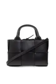 BOTTEGA VENETA Arco Candy Black Intreccio Tote Bag New & Authentic