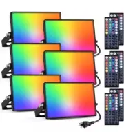 Onforu G20RGB White Black DIY Color Changing Stage LED Flood Light 6 Pack NOB