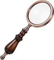 HOMOCONO 1Pc Retro Handheld Reading Magnifying Glass Classic Magnifier with Glass Lens for Easy Reading Lightweight Design Present for Seniors for Books and Newspapers