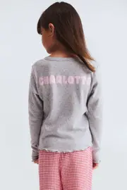 [Cotton On Kids] Cotton On Kids - Leah Long Sleeve Pyjama Set Personalised - Varsity red/ micro gingham 8 VARSITY RED/ MICRO GINGHAM