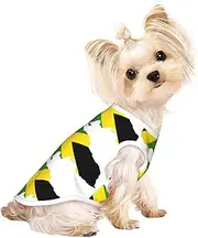 Jamaica Flag Map print Dog Shirts for Small Dogs Stretchy T-Shirts Lightweight Tank Top Sleeveless Striped Vest