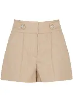 Veronica Beard Runo Linen-blend Shorts - Beige - 12 (UK 16 / XL) 12 (UK 16 / XL)