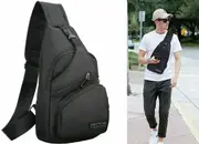 Shoulder Backpack Chest Bag Man Sling Cross Body Satchel Mens Purse Travel Black