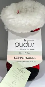 Pudus Kids Slipper Socks - Lumberjack Red