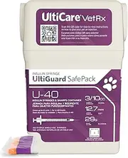 VetRx U-40 UltiGuard Safe Pack Pet Insulin Syringes (29g 3/10cc 1/2")