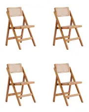 Manhattan Comfort Set of 4 Pullman Dining Folding Chairs