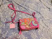VERA BRADLEY, NWT, Turnlock Crossbody, Pink Swirls, GORGEOUS!